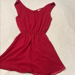 BCBGeneration Red Sleeveless V-Neck Sundress